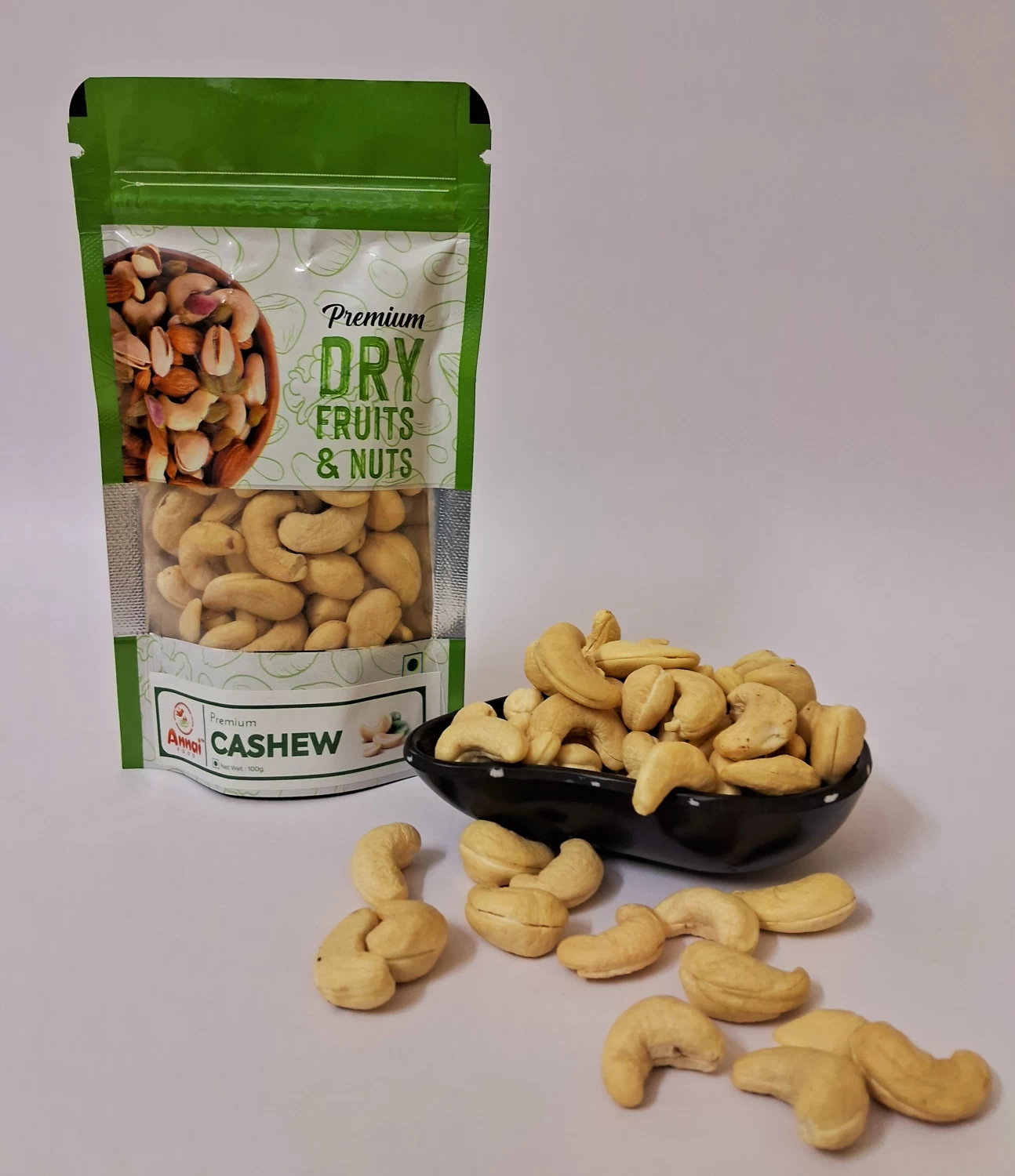 Annai Food Premium Cashews - 100g Pouch - Healthy Snacking, Rich in Nutrients