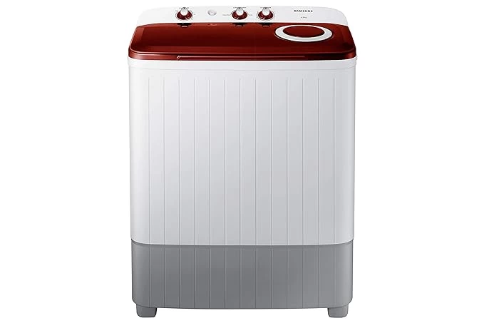 Samsung 6.5 Kg Semi-Automatic 5 Star Top Load Washing Machine Appliance (WT65R2000HR/TL, Light Grey, Eve Flower Wine (Opaque), Double Storm Pulsator)