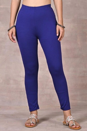 Jegging for women 100% cotton with bio wash(Royal BLUE)