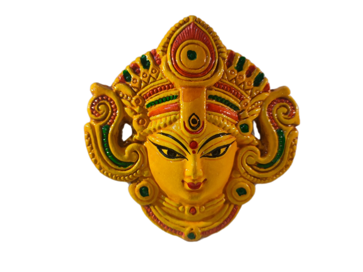 BS Clay Works - Handcrafted Clay Devi Face Wall Décor - Divine Feminine Elegance