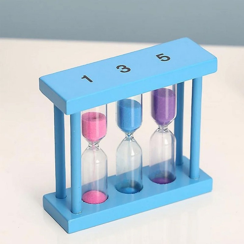 Sand Timer - Sandglass Sand Timer, 3-in-1 Wooden Hourglass-Style Tea Sand Clock Timer Dual Protection Child Safety Hourglass