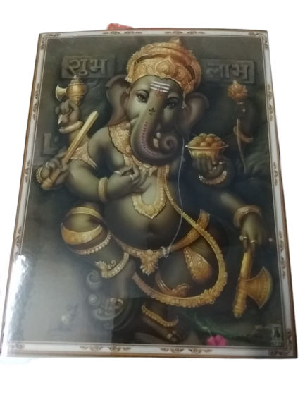Photo Frame Lord Ganesh Wall Painting combo Photo Laminations (Length : 9 inch/height : 12 inch)  Total 3 photo