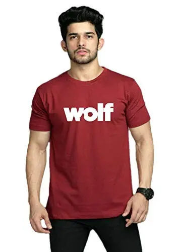 Philodox by attire Wolf | 100% Organic Cotton T Shirt for Men | Bio Washed 180 GSM | Graphic Print Round Neck T Shirt