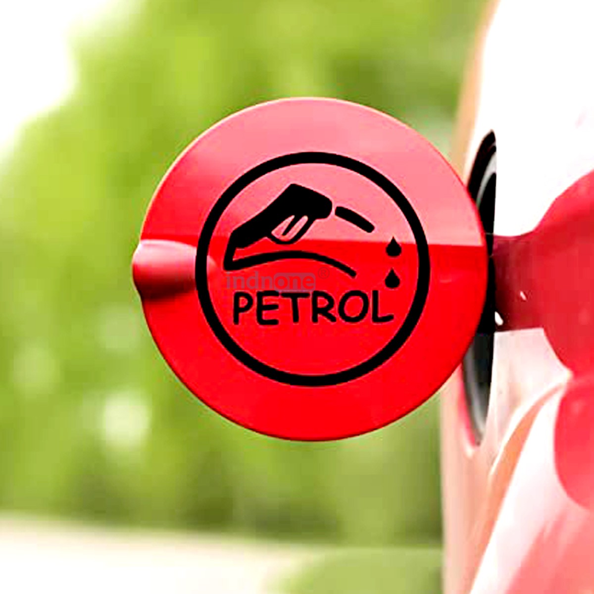 indnone®  Petrol Pipe Logo Sticker for Car. Car Sticker Stylish Fuel Lid | Black Color Standard Size