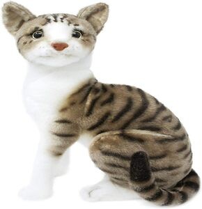 Huggable Standing Cat Soft Stuffed Plush Animal Toy for Kids (40CM, Brown)