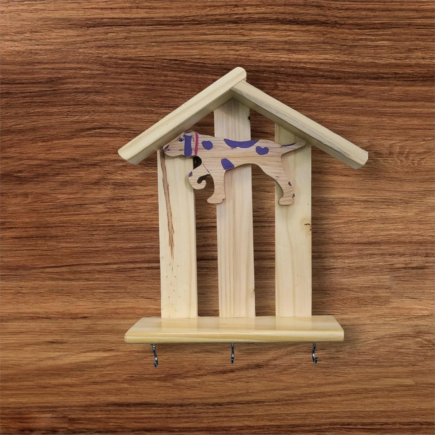 Wooden Wall Key Hanger, Decorative Wall Mounted Key Rack
