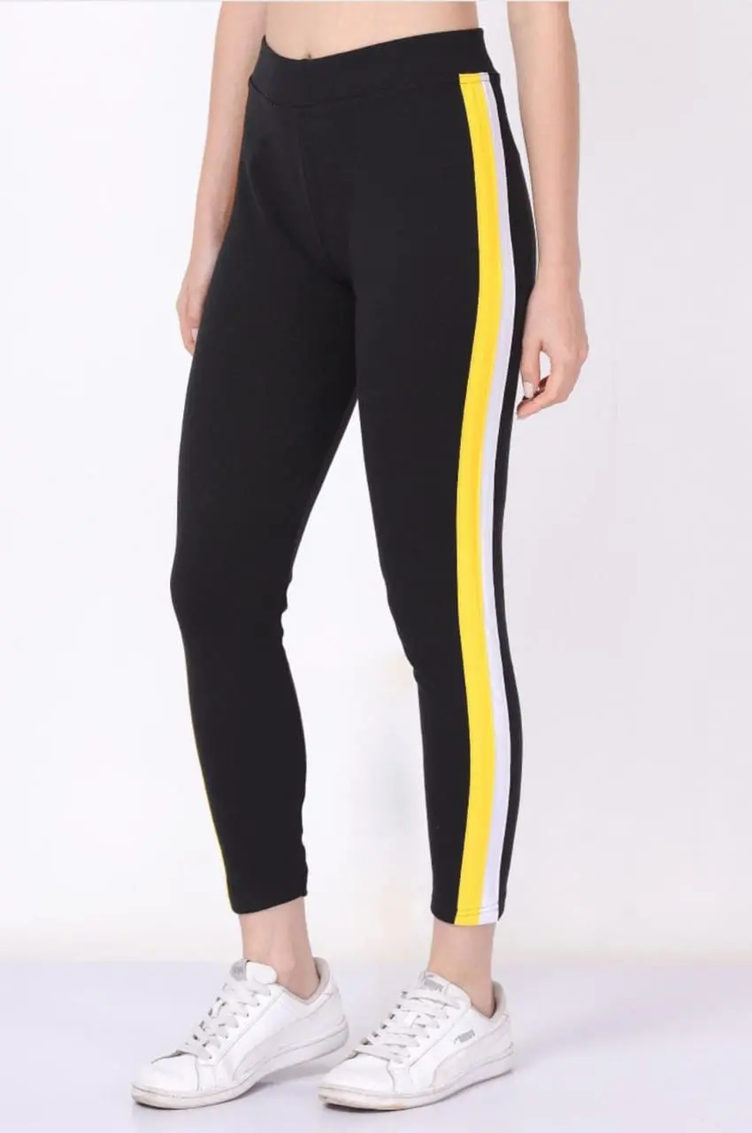 Jegging for women 7cm yellow/white