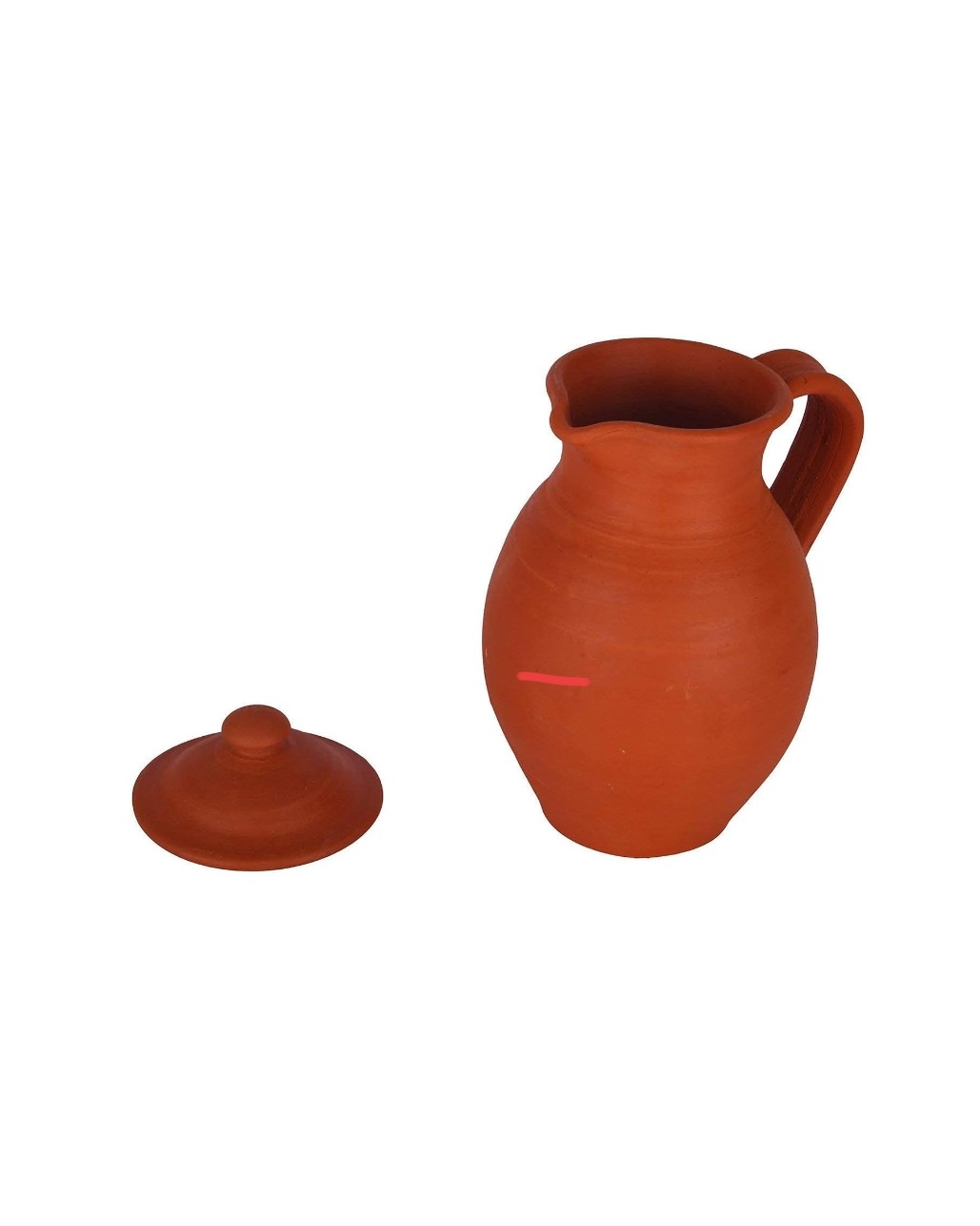 Arembi Terracotta Water Jug - Handmade Clay | Amazing Water Jug With Lid Naturally Earthen Clay(1200 ml)