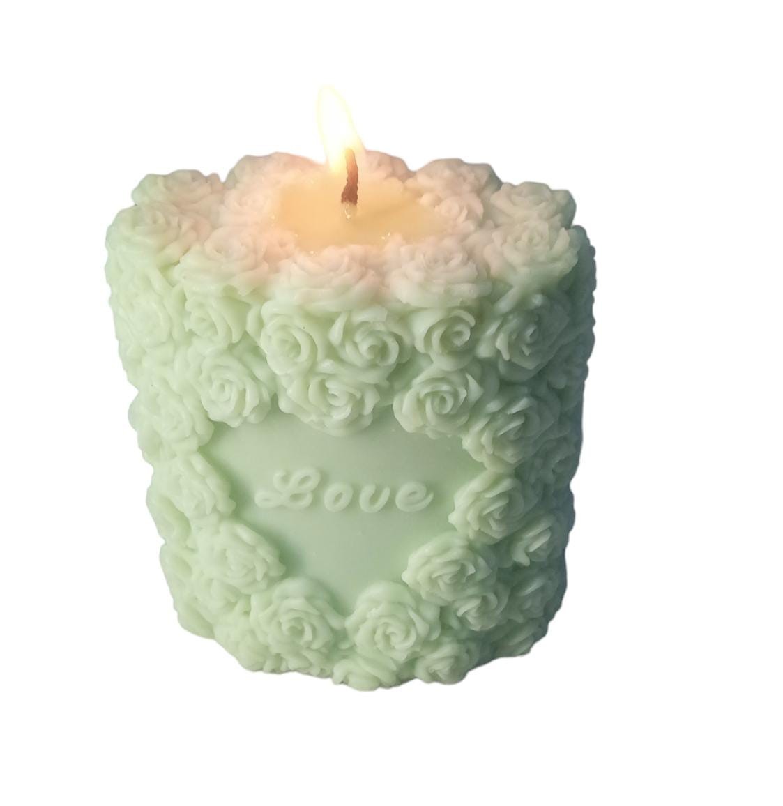 LOVE FLOWER CANDLE | Love in Nature Candle - 1220g Emerald Embrace | GREEN COLOUR