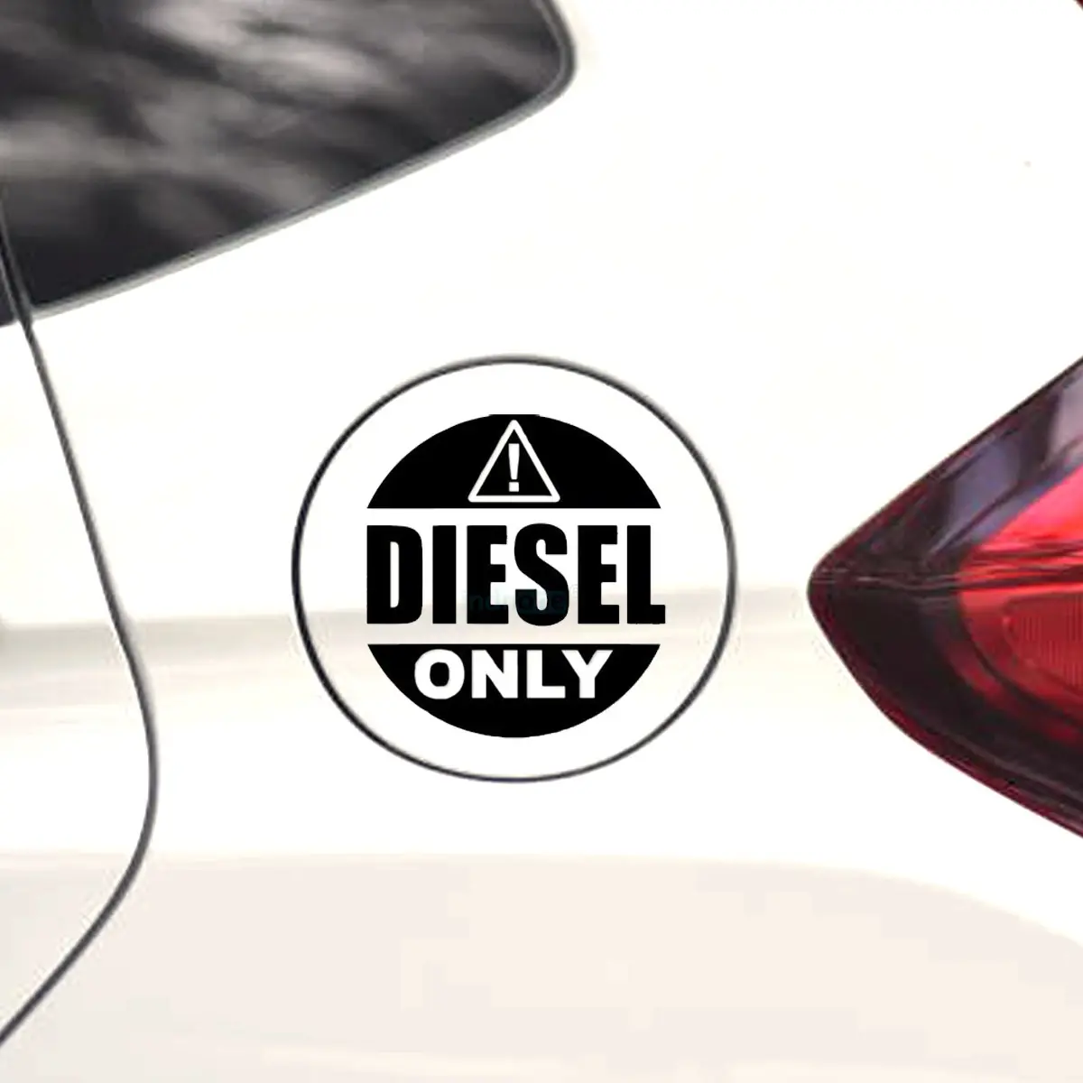 indnone® Diesel Only Logo Sticker for Car Stylish Fuel Lid | Black Color Standard Size