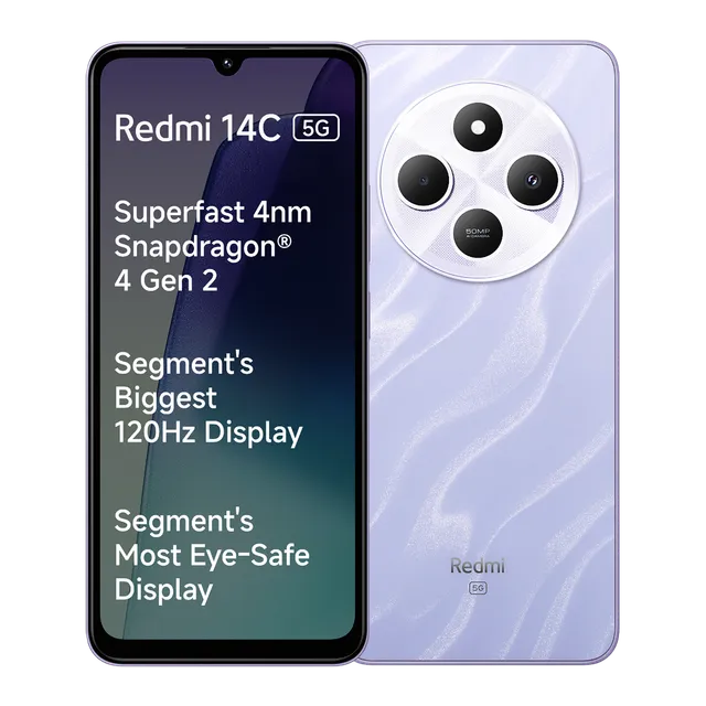 Redmi 14C 5G Smartphone (4GB RAM, 128GB Storage) - Stardust Purple