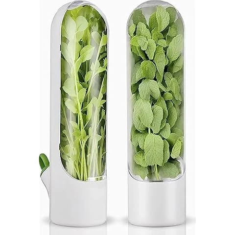 Herb Saver Pod - Keep Herbs Fresh 2-3 Weeks | BPA-Free Fridge Herb Keeper | Preserve Mint, Basil, Coriander | Airtight Humidity Control | Space-Saving