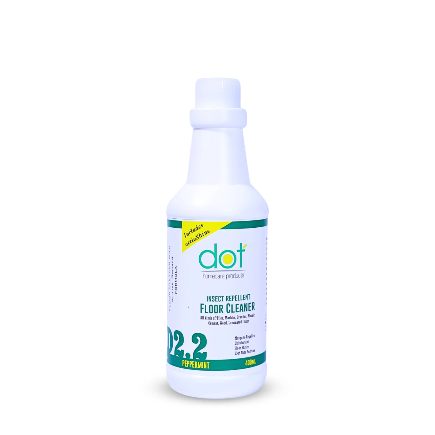 DOT Peppermint Floor Cleaner 400ml | Floor Shiner | Insect Repellent | Mosquitoes, Flies, Ants, Cockroaches, Bugs, Lizards | Pure Essential Oil