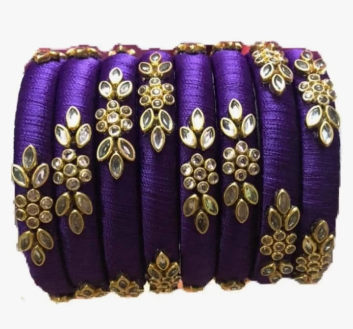 Handmade Dark Violet Cotton Thread Bangles - Boho Chic, Stylish, Colorful, Ethnic Jewelry