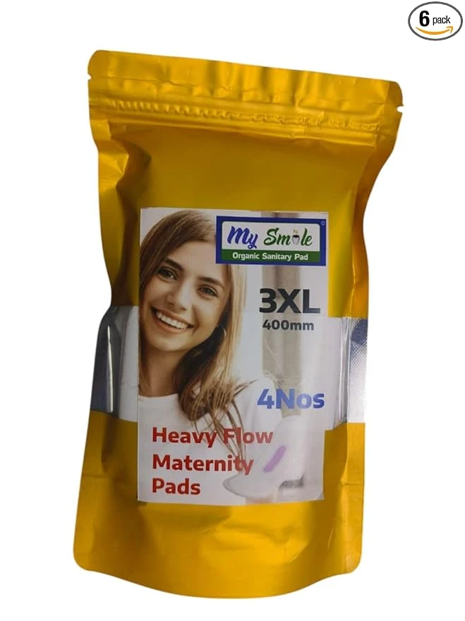 organic maternity pads after delivery for women XXX-400MM 4 NOS [pack of 1]
