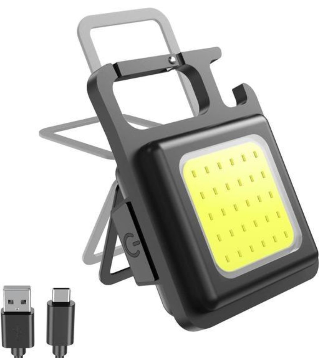 Rechargeable Emergency LED Light Keychain , 800 Lumens Bright Light with 3 Light Modes,Magnetic Base,Bottle Opener, Portable Flashlight