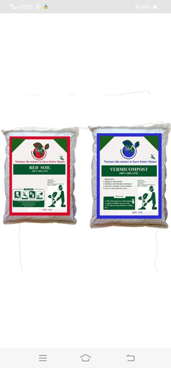 TSK Power Pot Mix: 5kg Red Soil and 5kg Vermicompost | Boost Plant Growth with TSK's 10kg Miracle Mix