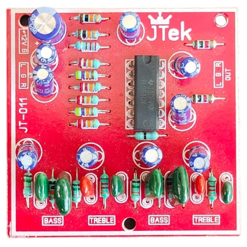 Bass Treble Board, 2 channel in L-R- 2 channel out L-R, DEEP BASS & TREUBLE,Dc12V to 15V Single power supply