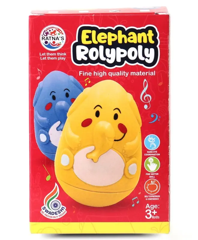 Elephant Roly Poly Toy -( Pink and Blue)