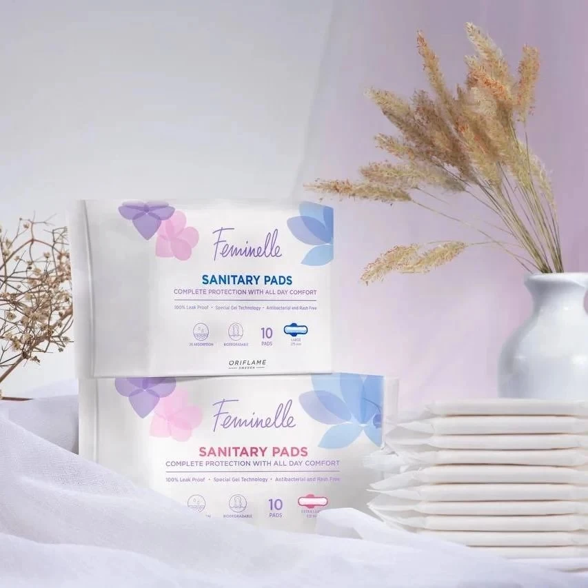 Oriflame Feminelle Sanitary Pads - Ultra-Thin, Soft, with Wings for Maximum Protection