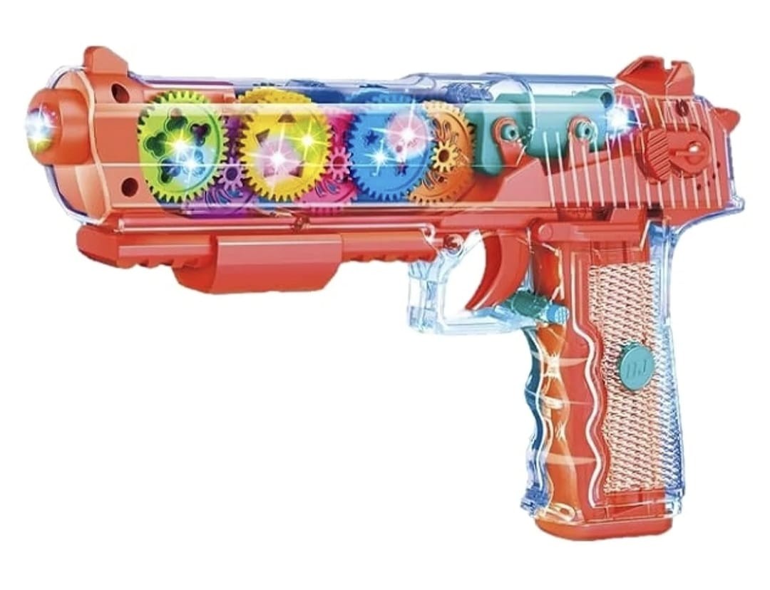 Switching Vibration Gun Realistic Mechanical Toy Guns with Sound, Light and Music (Colour May Vary, Pack of 1)