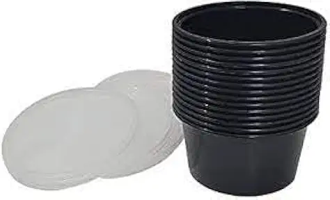 NV THULIGAL 500 ml Black Round Container with Air Tight Transparent Lid Ideal for Food Storage, Meal Prep, and Leftovers BPA-Free and Microwave Safe (50 pieces) 1 pack