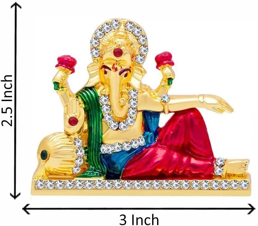 Lord Ganesha Vinayaga Ganpati Bappa Resting Poster Idol for Car Dashboard 8 x 10 cm