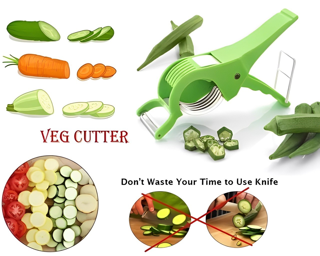 EcShopZ Slicer Cum Peeler Vegetable and Fruit Peeler Multi Purpose Cutter, 5 Stainless Steel Blade (Colours May Vary)(Pack of 1)