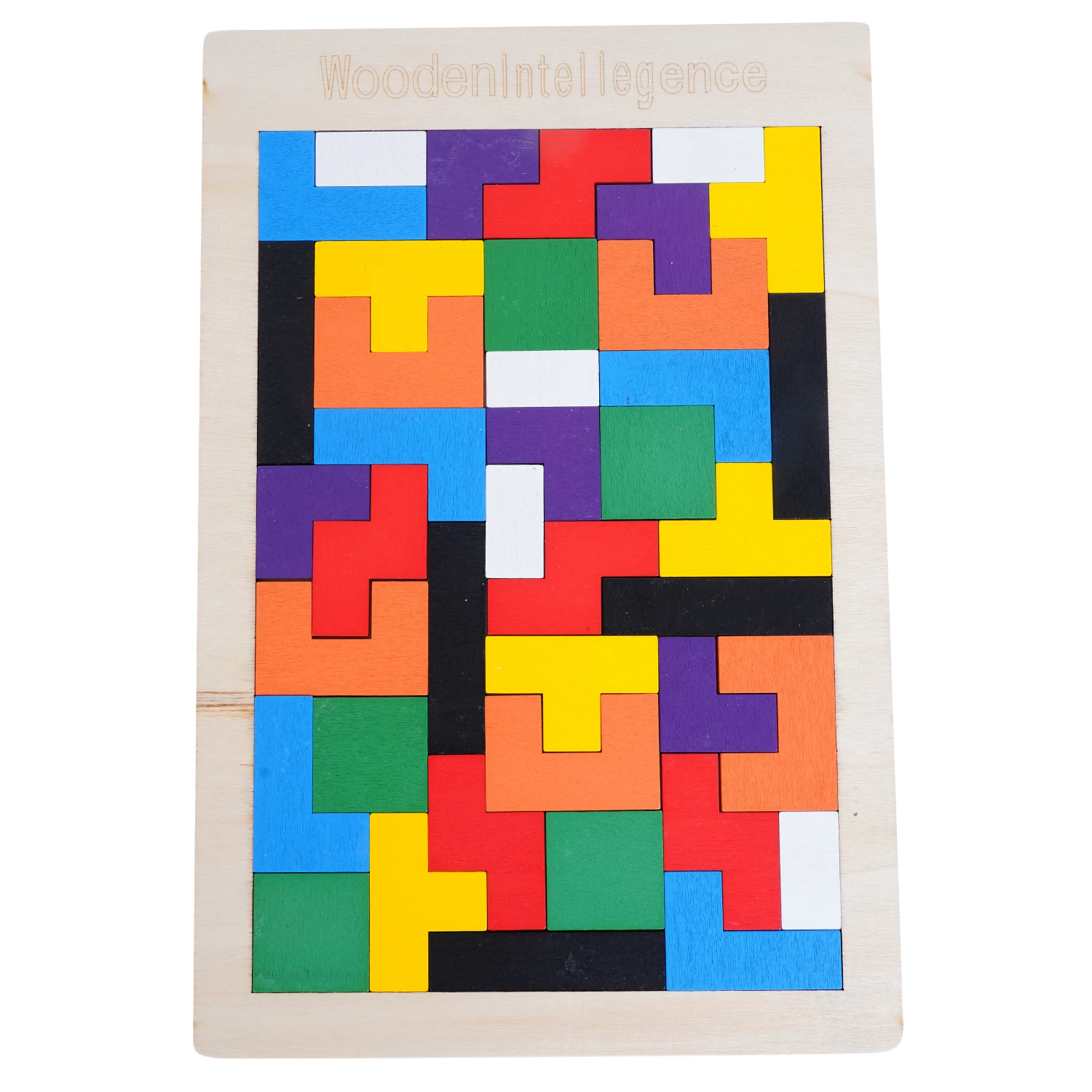 Wooden Colourful Shapes Puzzles Brain Teasers for Toddlers & Preschoolers - Educational Learning Toys - Develops Fine Motor Skills, Creativity & Cognitive Skills - Early Learning Toys