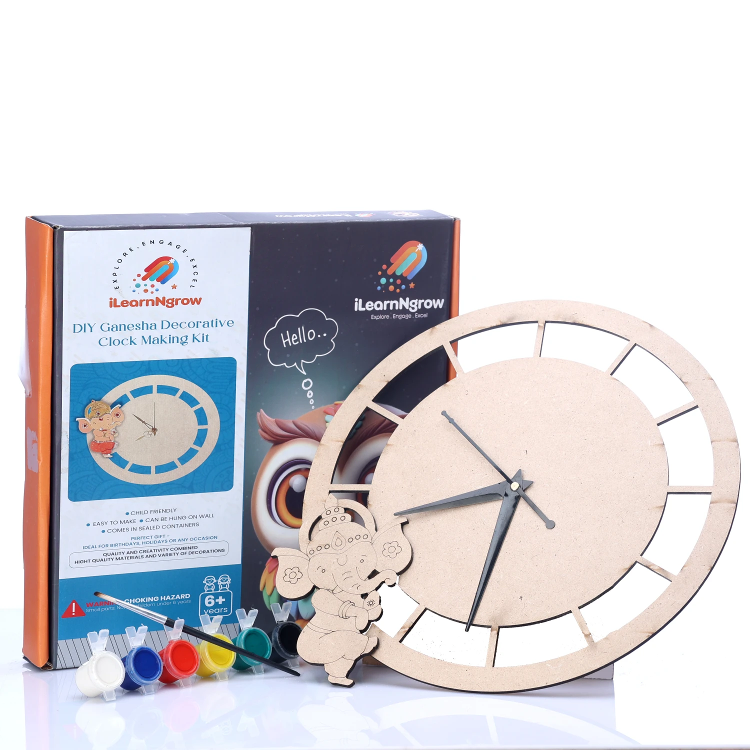 Ilearnngrow DIY Ganesha Decorative Clock Making Kit