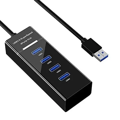 DS COMPUTERS 4 Port USB 3.0 Hub with Hi-Speed Data Transfer, LED Indication, 15cm Cable, Backward Compatible, Multi Device Connection, Plug Play Usage