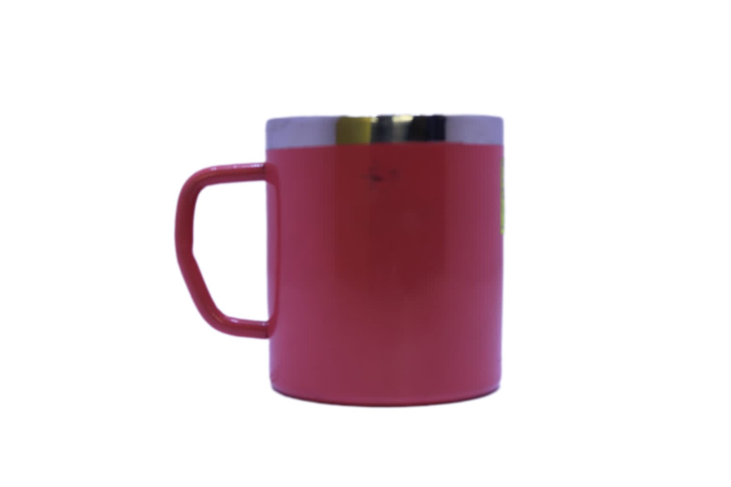 Stainless Steel Plastic Coated Double Layer Coffee and Tea Mug Silver Cups for Kitchen Home Gifts -Red
