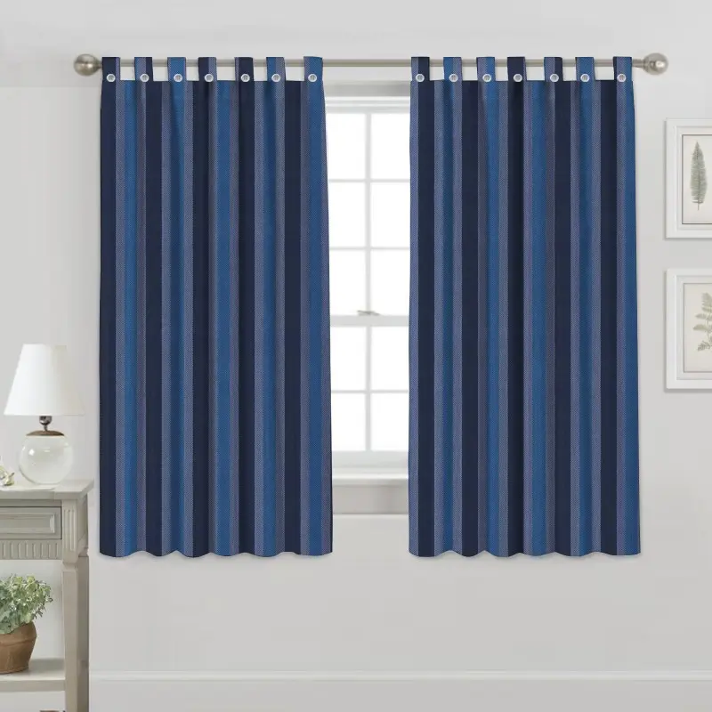 NISSI Cotton window Curtain || Size: 4 X 5 Feet || Pack of 2(Washable), Striped, Tab Top