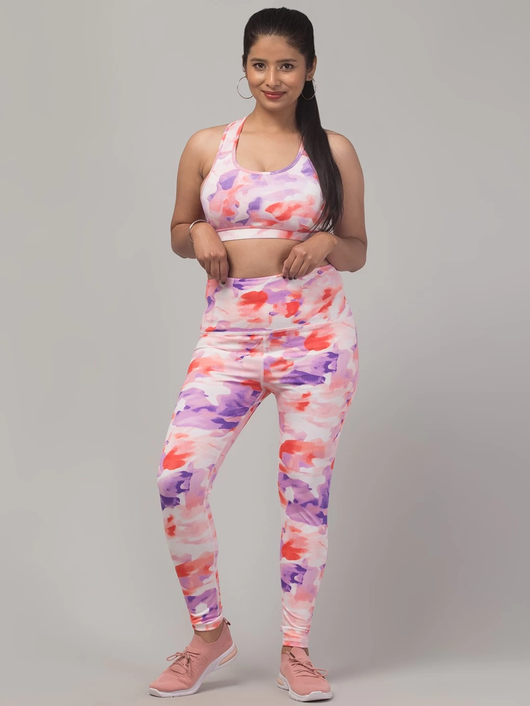 Latest Stylish High Quality Printed Sports Wear Set/Printed Gym Tights and Bra Set/Printed Yoga Wear Set For Women's & Girls