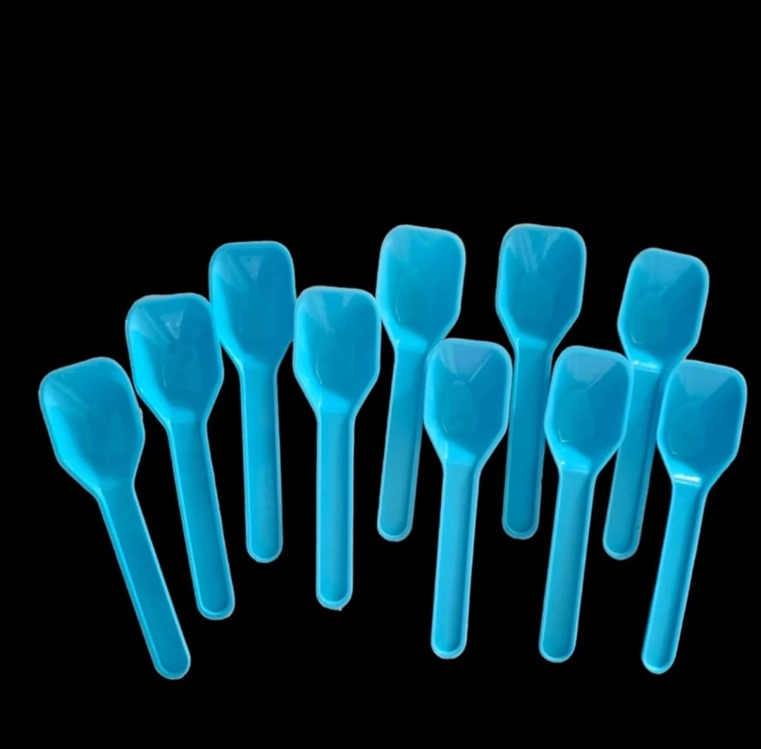 Plastic spoon blue colour set of 30