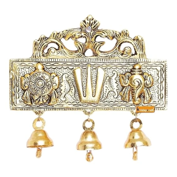 AREMBI-THIRUPATHI Balaji Shankh Chakra Door Hanging, 15 cm x 12 cm x 3 cm, for Home and Office.