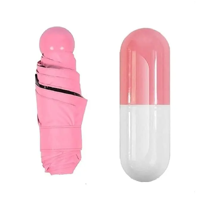 Ultra Lights and Small Mini Umbrella with Cute Capsule Case,Folding Compact Pocket Umbrella