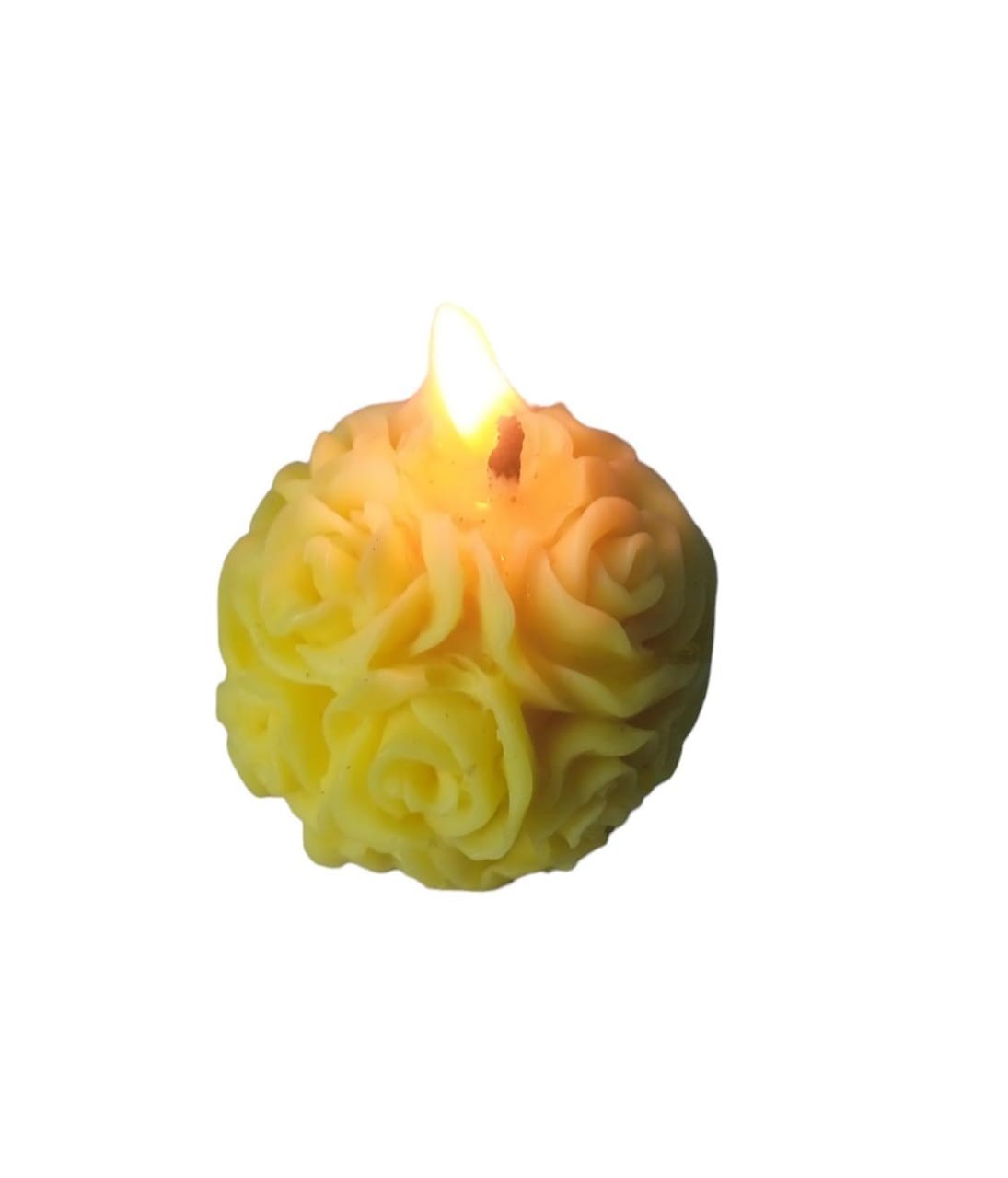 BALL ROSE FLOWER CANDLE | Sunset Rose Ball Candle - 33g Warm Glow