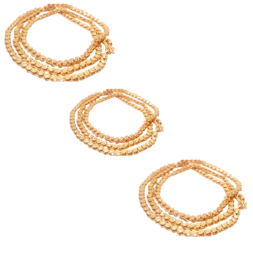 Nikitha  Gold  Combo of  3  Micro Copper & Gold Plated Traditional Designer  Gold Chain for Women & Girls