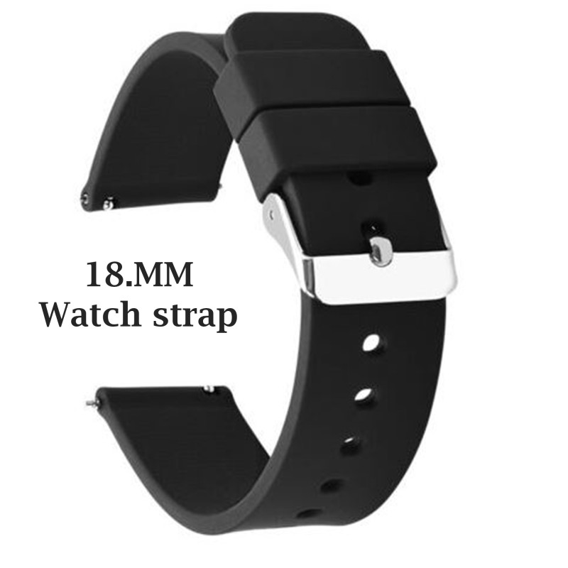 SKARSH Silicone Soft18mm Watch Band, Quick Release Watch Strap with Stainless Steel Buckle