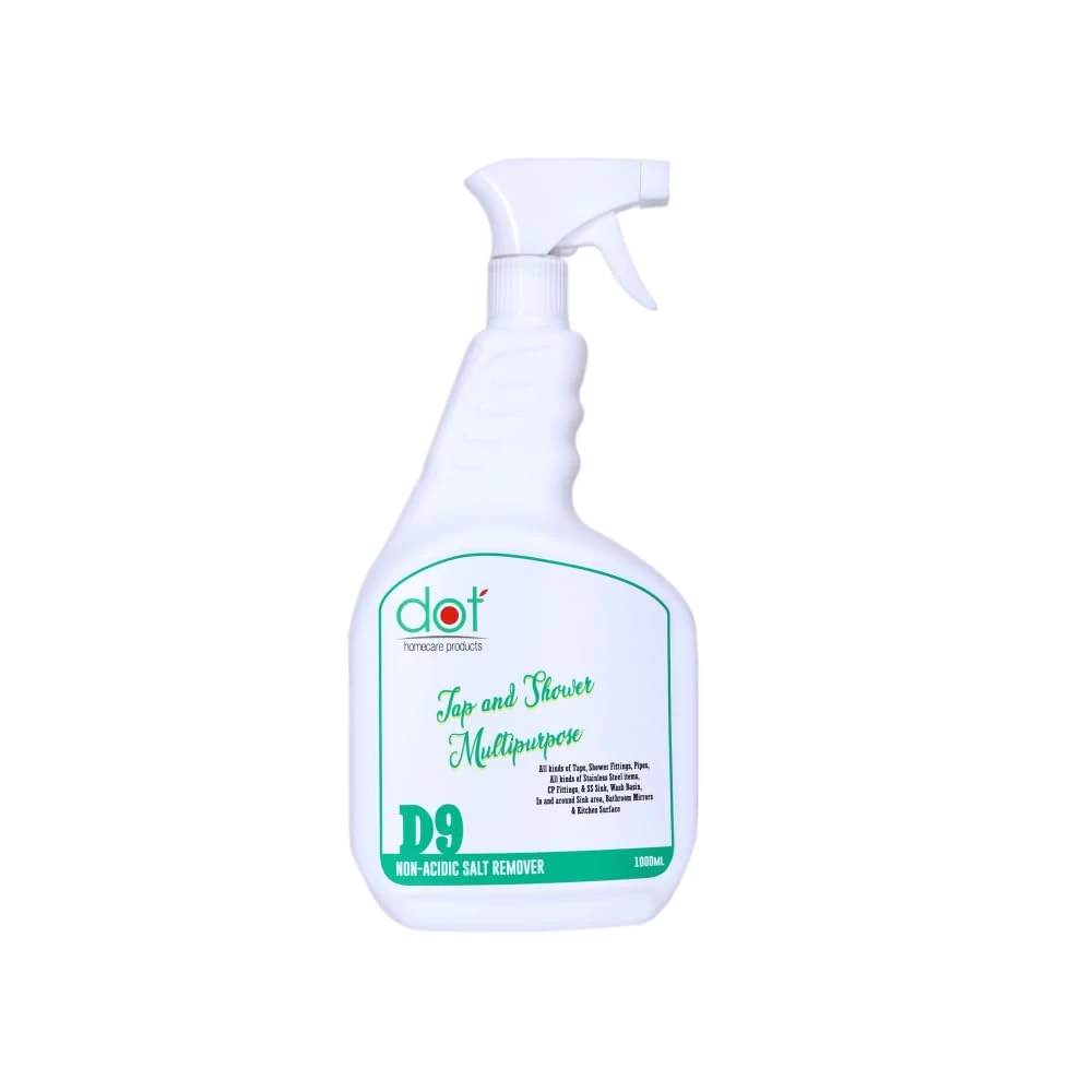 DOT Tap, Shower, Kitchen Surface, Bathroom Mirror, Multipurpose Cleaner 800ml | ACID Free, Enamel & Eco Friendly for Branded & Elite fittings, Kitchen SS Sink for white patches