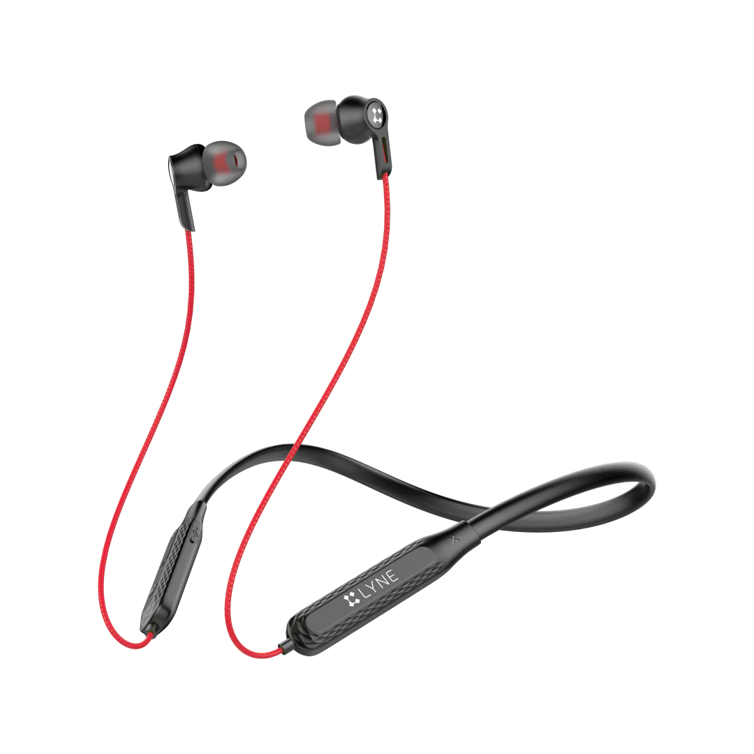 Lyne Rover 18 Wireless Neckband (Red and Black)