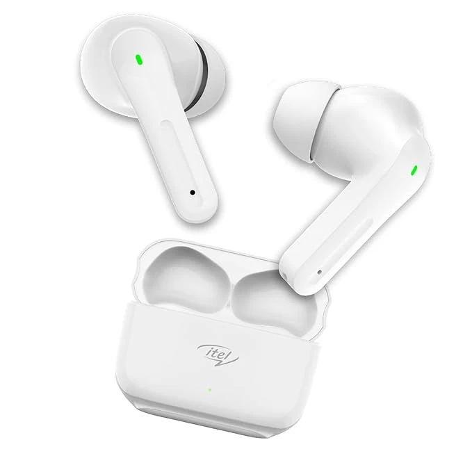 itel T1 Air Truly Wireless Earbuds with 20H Playtime, IPX5 Water Resistant, 10MM Bass Boost Drivers, Voice Assistant, Fully Touch Controlled and Type-C Charging (White)