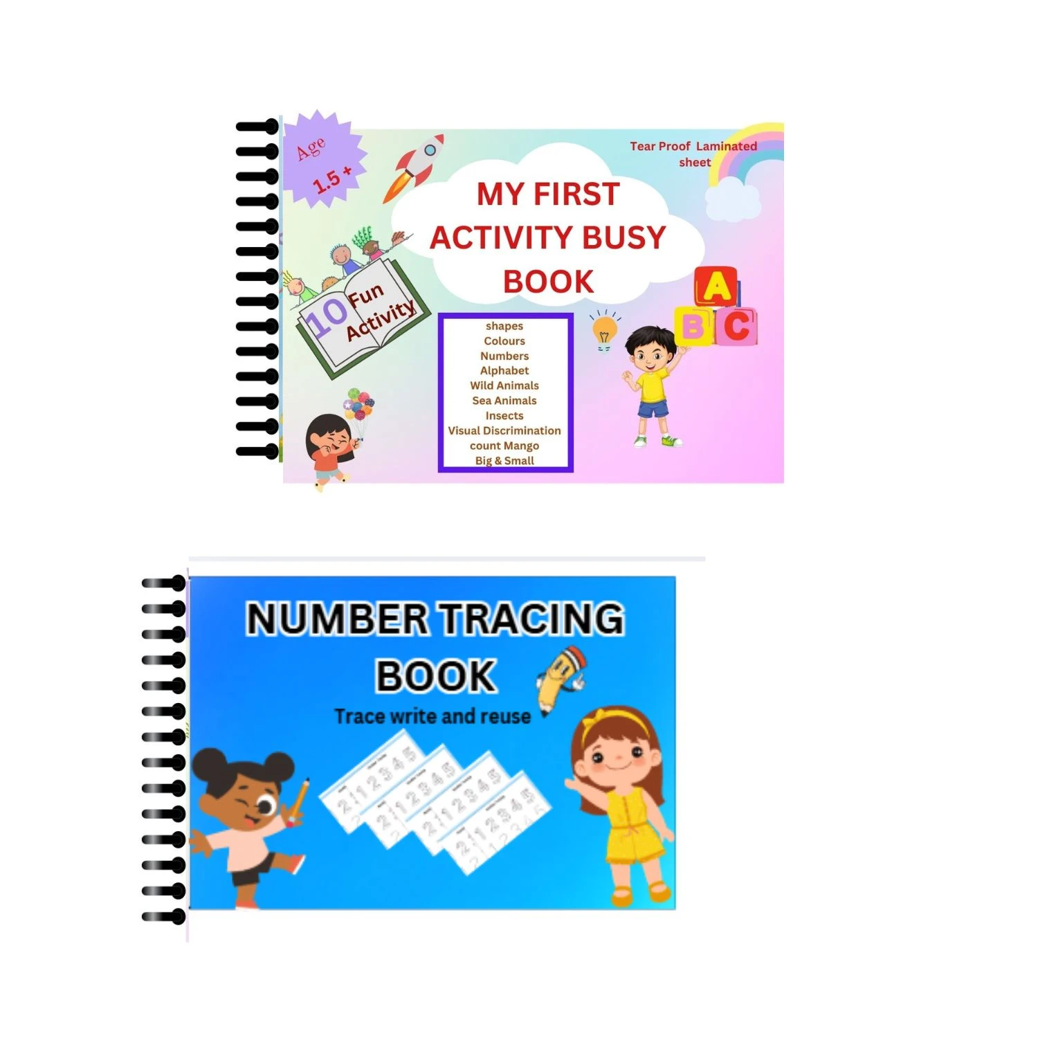 ENGLISH AND NUMBER TRACING BOOKS