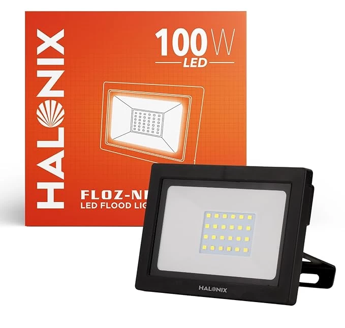 Halonix 100w Led Outdoor Flood Light Waterproof - Ip66 Led Lights With 120° Wide Beam | Halogen Light, Focus Light for Garage, Parking,shop -(Cool White)