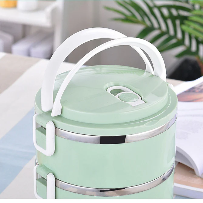 Multi Layer Stainless Steel Hot Lunch Box - 2 Layers, Durable & Stylish