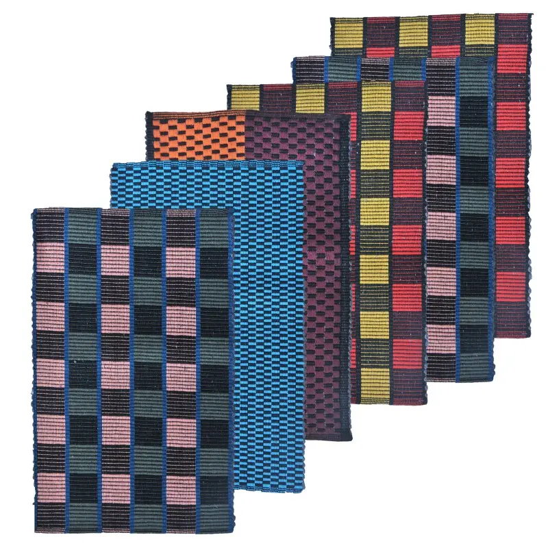 Infinite@Cotton Blend Weaved Water Absorbing Reversible Door Mat Bath Mat  Combo for Home Decor Living Room Indoor and Outdoor Usage (Multicolor, Size- 16'' X 24'' Inch Box ) - Set of 6