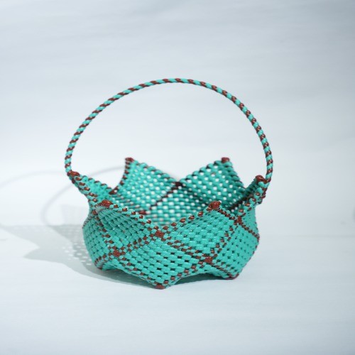 Plastic Design Wire Basket Bag For Temple | Pooja Koodai | Temple Basket With Handle