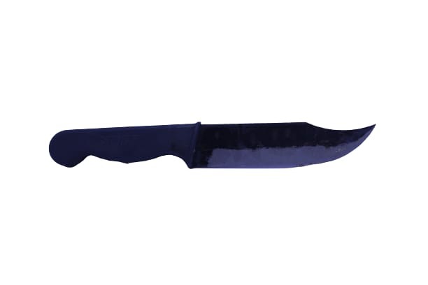 Heavy duty iron knife with plastic handle grip