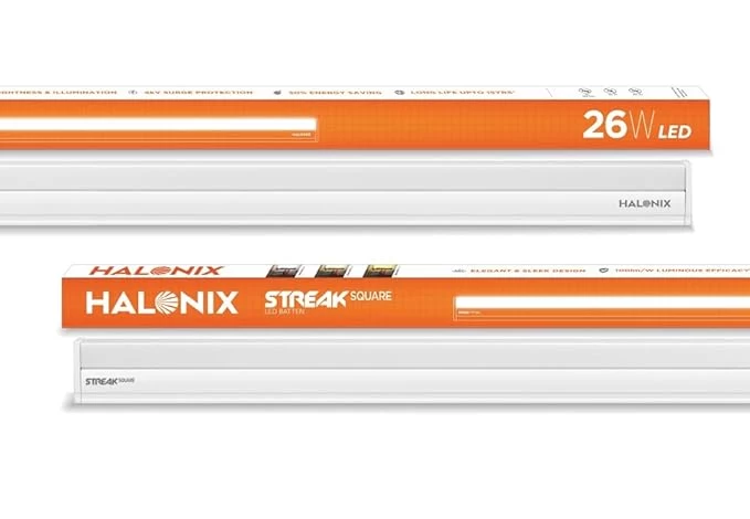 Halonix 26-watt LED Batten/Tubelight | Streak Square 4-ft LED Batten for Living Room & Bedroom | Cool Day Light, Pack of 2